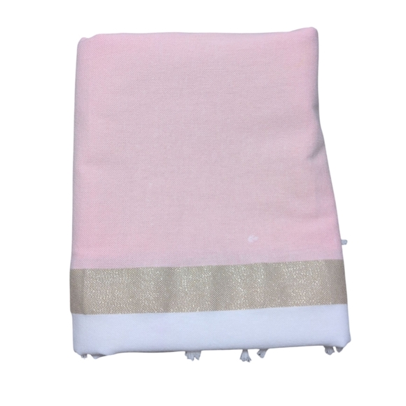 Project 62 Target Colorblock Light Gold Blush Pink Fringe Shower Curtain - Picture 10 of 10